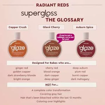 Glaze Color Conditioning Gloss - Tinted Moisturizer for Brown or Red Hair, Boosts Color and Shine, Repairs Damage - Auburn Spice, 6.4 oz