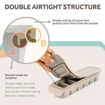 Firgi 6 Section-1oz, Taupe Brown Breastmilk Freezer Storage Trays, Food Grade Silicone Tray container Leak Resistant with Lids Baby, Toddler Food Fruit Vegetable Purees Storage Container | BPA Free