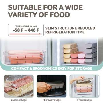 Firgi 6 Section-1oz, Taupe Brown Breastmilk Freezer Storage Trays, Food Grade Silicone Tray container Leak Resistant with Lids Baby, Toddler Food Fruit Vegetable Purees Storage Container | BPA Free