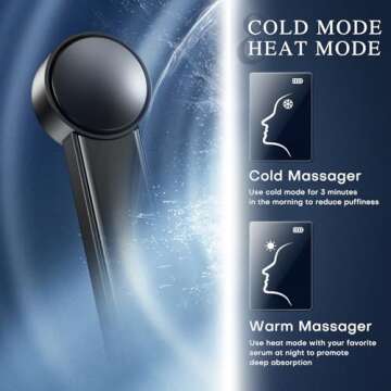 Radio Frequency Skin Tighter | Smart-Electric | Face Lifter | Firm | Contour | Massage - at Home Skin Care for Collagen Increase Wrinkle Reduction - Rechargable RF Face Beauty Device (Gold Black)