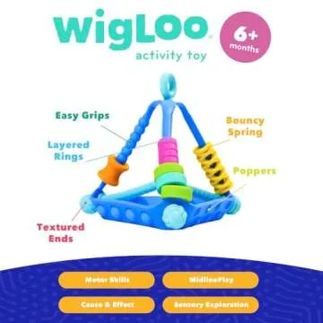 Mobi Wigloo Activity Toy - Montessori Toys for Babies 6-12 Months and Up, Sensory Toys for Babies & Toddlers, Teething Toy Made with Food Grade Silicone, BPA and Phthalate Free - Pack of 1