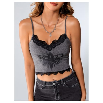 SOLY HUX Y2K Gothic Lace Top for Fashionable Women