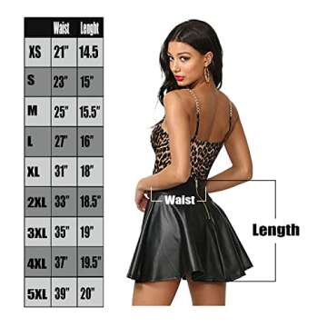 Women's J2 Love Faux Leather Back Gold Zip Mini Skater Skirt, Large, Black