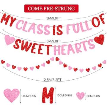 Glittery My Class is Full of Sweethearts Banner Happy Valentine's Day Banner School Classroom Valent...