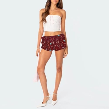 Cute Christmas Bloomers for Women - Holiday Ruffle Shorts