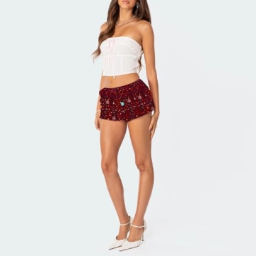 Cute Christmas Bloomers for Women - Holiday Ruffle Shorts