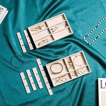 Luxury Stackable Velvet Jewelry Organizer Set of 4