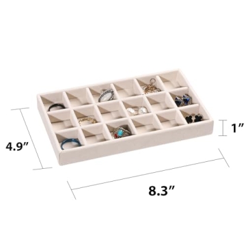 Luxury Stackable Velvet Jewelry Organizer Set of 4