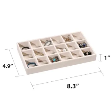 Luxury Stackable Velvet Jewelry Organizer Set of 4