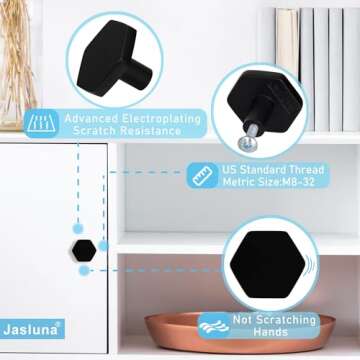 Sleek Jasluna Black Cabinet Knobs for Home Upgrades