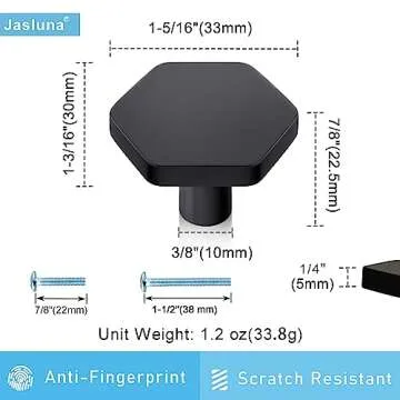 Sleek Jasluna Black Cabinet Knobs for Home Upgrades