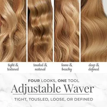Remington 4 In 1 Adjustable Hair Waver With Pure Precision Technology Deep Waver for Multiple Styles, Cream, 1 Count