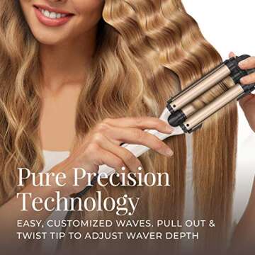 Remington 4 In 1 Adjustable Hair Waver With Pure Precision Technology Deep Waver for Multiple Styles, Cream, 1 Count