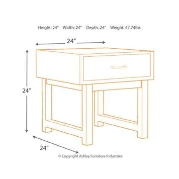 Ashley Mondoro Industrial Square End Table for Modern Living