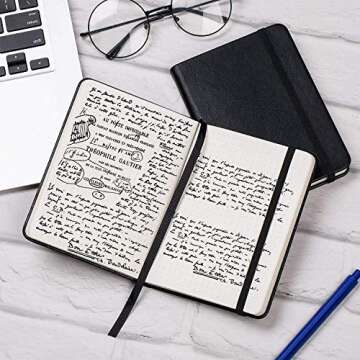 Pocket Dotted Journal Notebook - Premium 2 Pack for Creative Writing