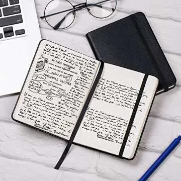 Pocket Dotted Journal Notebook - Premium 2 Pack for Creative Writing