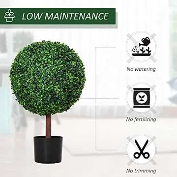 Decorate with Outsunny 23.5" Artificial Boxwood Topiary