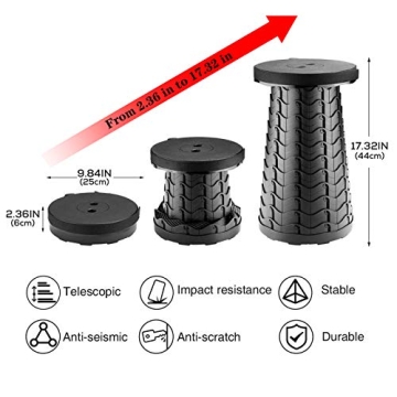 Hesanzol Portable Telescoping Stool - Durable & Adjustable