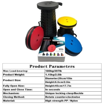 Hesanzol Portable Telescoping Stool - Durable & Adjustable