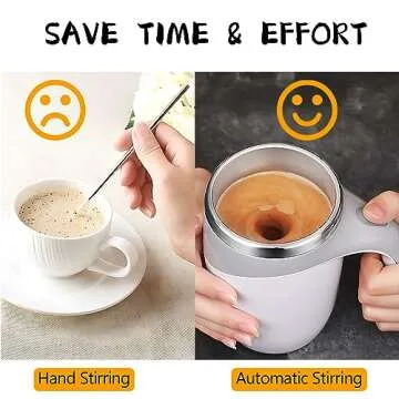 FOXNSK Self-Stirring Coffee Mug – Innovative Automatic Mixing Cup for Easy Blending