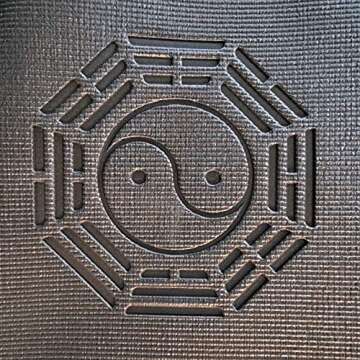 SISYAMA Circle Round TAI-CHI YIN-YANG Yoga Mat Meditation Pilates (Black, 6 ft)