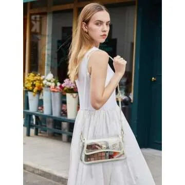Telena Clear Purses for Women Stadium Crossbody Bag Waterproof Transparent Clear Bag for Stadium Eve...