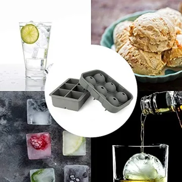 Ticent Ice Cube Trays Set for Perfect Whiskey & Cocktail Chilling