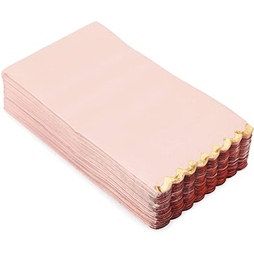 Pink Scalloped Napkins with Gold Foil for Any Celebration