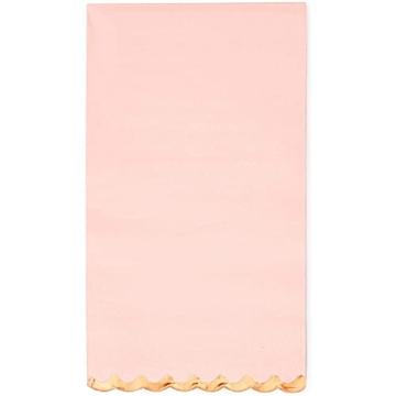Pink Scalloped Napkins with Gold Foil for Any Celebration