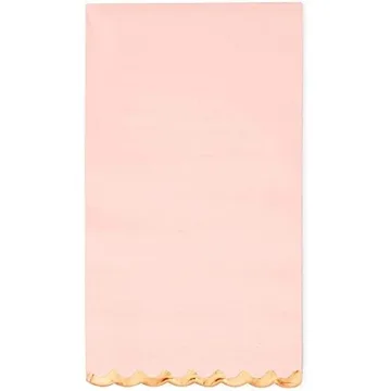 Pink Scalloped Napkins with Gold Foil for Any Celebration