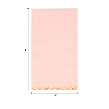 Pink Scalloped Napkins with Gold Foil for Any Celebration