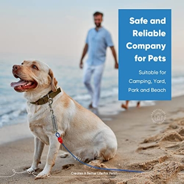 Durable Petbobi 30ft Dog Tie-Out Leash for Outdoor Play