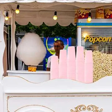 200 Pcs Popcorn Boxes Mini Paper Popcorn Box Cardboard Popcorn Container for Party Disposable Snack Candy Popcorn Bags Popcorn Holder for Birthday Wedding, 2.2 x 4.2 x 3 In (Pink, Simple)