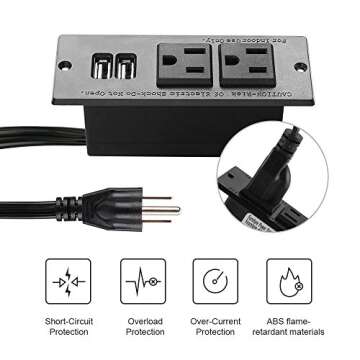 Conference Power Strip with USB Ports for Easy Charging