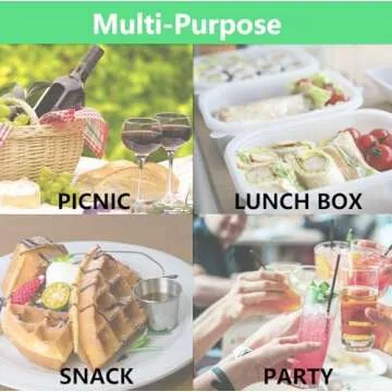 Jatranzity 20 Sets Double Compartment Condiment Container for Dip, Sauce, Sampling and Travel Snacks(Includes 10 Pairs Disposable Gloves)