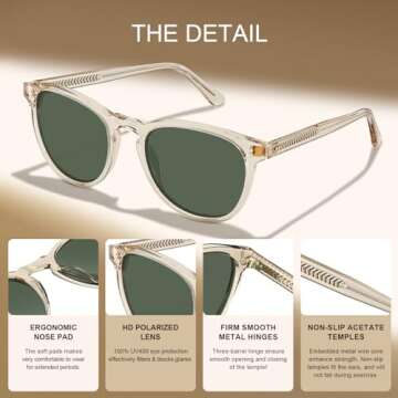 CARFIA Polarized Sunglasses for Men - Trendy & Eco-Friendly