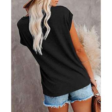 Goranbon Women's Summer Casual Tops - Cuffed Short Sleeve Blouses for Every Occasion