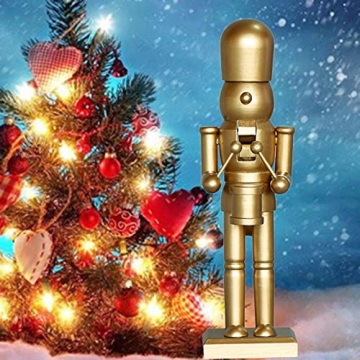 AMLESO Golden Nutcracker Soldier - 10 Inches Holiday Decor