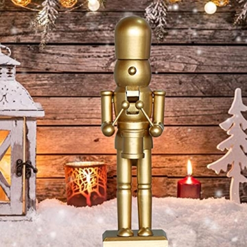 AMLESO Golden Nutcracker Soldier - 10 Inches Holiday Decor
