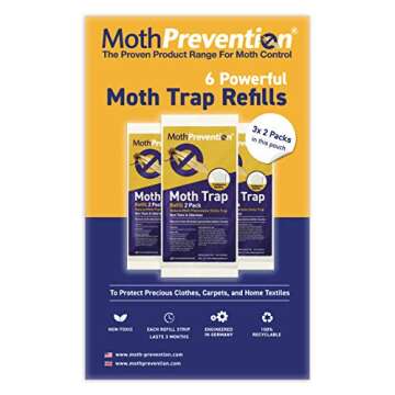 CLOTHES MOTH TRAP Replacement Strips (6 Strips in Total) – for Moth-Prevention Clothes Moth Traps