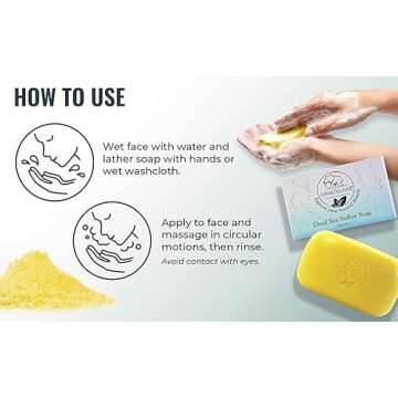 Natural Elephant Dead Sea Sulfur Soap 4.4 oz with Dead Sea Salt, Aloe Vera, Sulphur Face and Body Bar for All Skin Types Single 4.4 oz (125 g) Soap