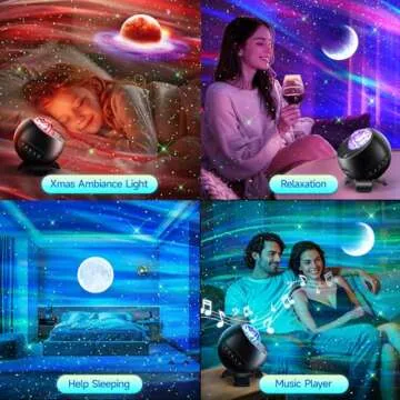 Star Projector Galaxy Light, 21 RGB Colors+15 White Noises Northern Lights Projector & Moon Projector & Star Projector, Bluetooth Speaker Aurora Light Projector,Star Night Light Projector Galaxy Light