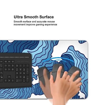 Japanese Wave Gaming Mouse Pad XL – Elegant Design & Durable