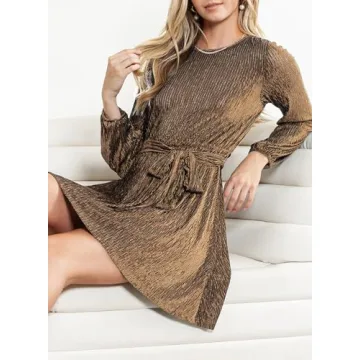 Elegant Women's Velvet Party Dress Plus Size Long Sleeve