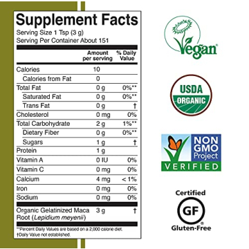 Viva Naturals Organic Maca Powder for Energy and Wellness