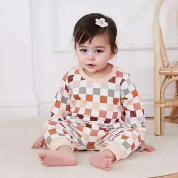 Karwuiio Toddler Baby Clothes Stylish Checkerboard Set