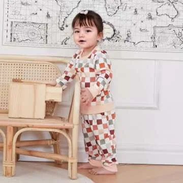 Karwuiio Toddler Baby Clothes Stylish Checkerboard Set