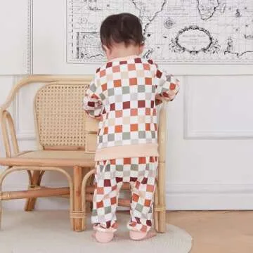 Karwuiio Toddler Baby Clothes Stylish Checkerboard Set