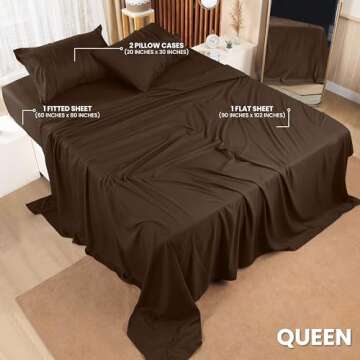 Utopia Bedding Queen Bed Sheets Set - 4 Piece Bedding - Brushed Microfiber - Shrinkage and Fade Resi...
