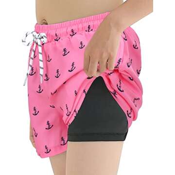 Century Star Boys Swim Trunks With Boxer Brief Liner Boys Swimwear Quick Dry Bathing Suit Toddler Sw...